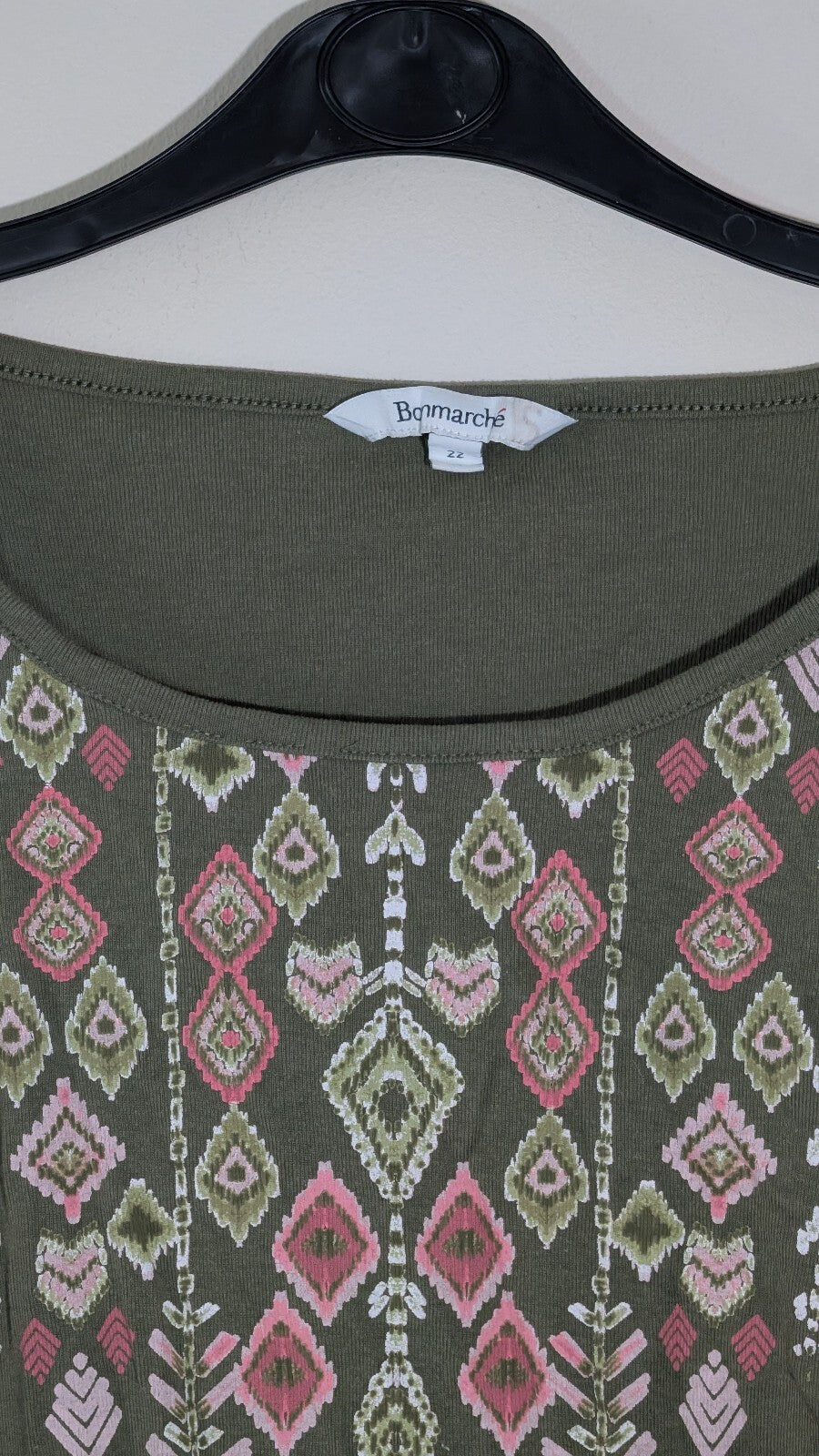 Bonmarche Women's T Shirt - Khaki - Size 22