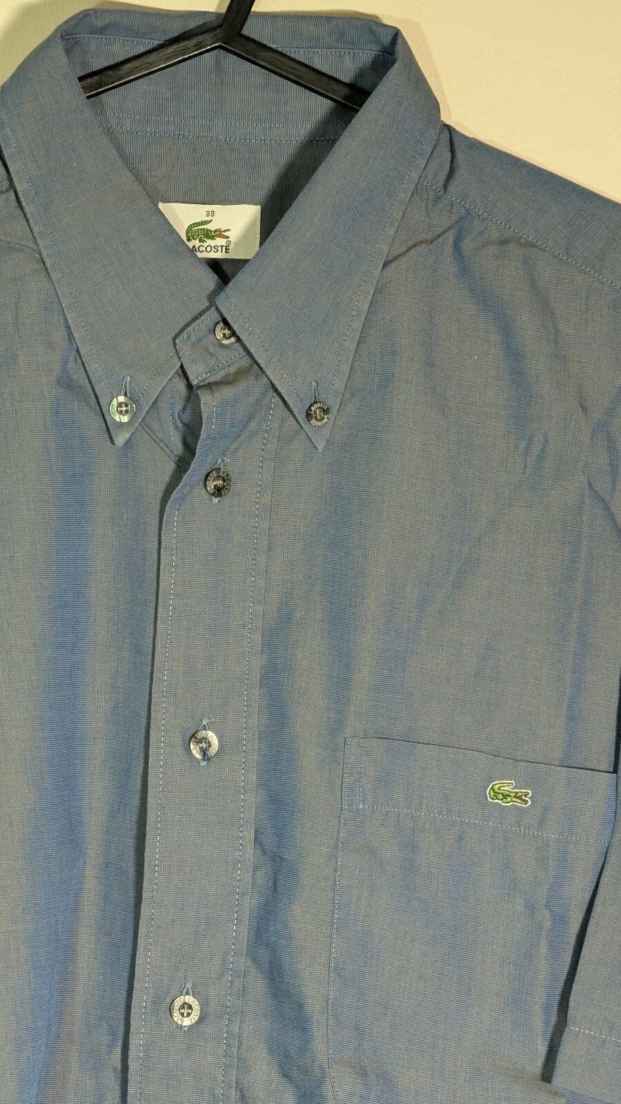 Lacoste Men's Shirt - Blue - Size 39 / Medium