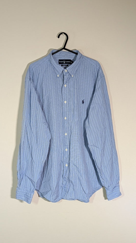 Ralph Lauren Men's Classic Fit Striped Shirt - Blue - Size XL
