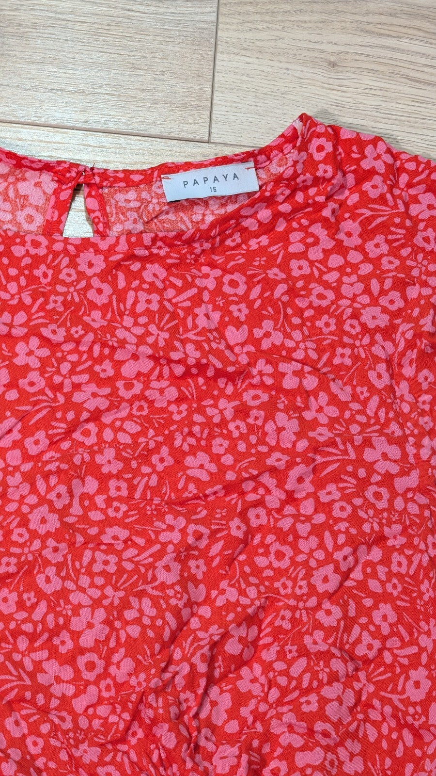 Papaya Women's Floral Dress - Red - Size 16