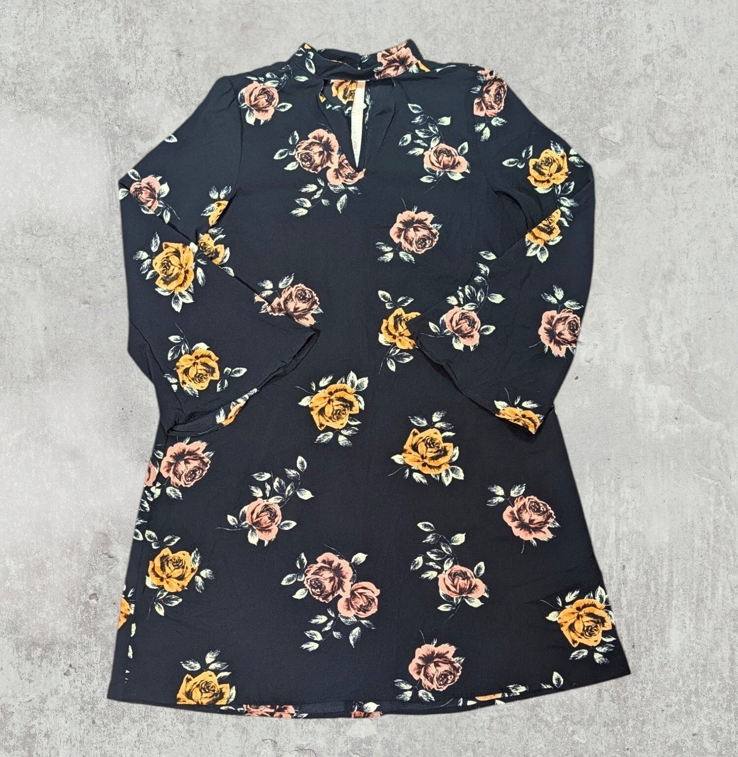 Peacocks Women's Floral Dress - Black - Size 10