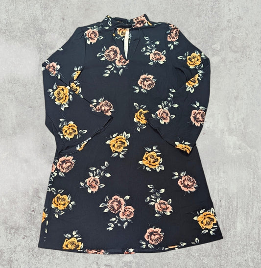 Peacocks Women's Floral Dress - Black - Size 10