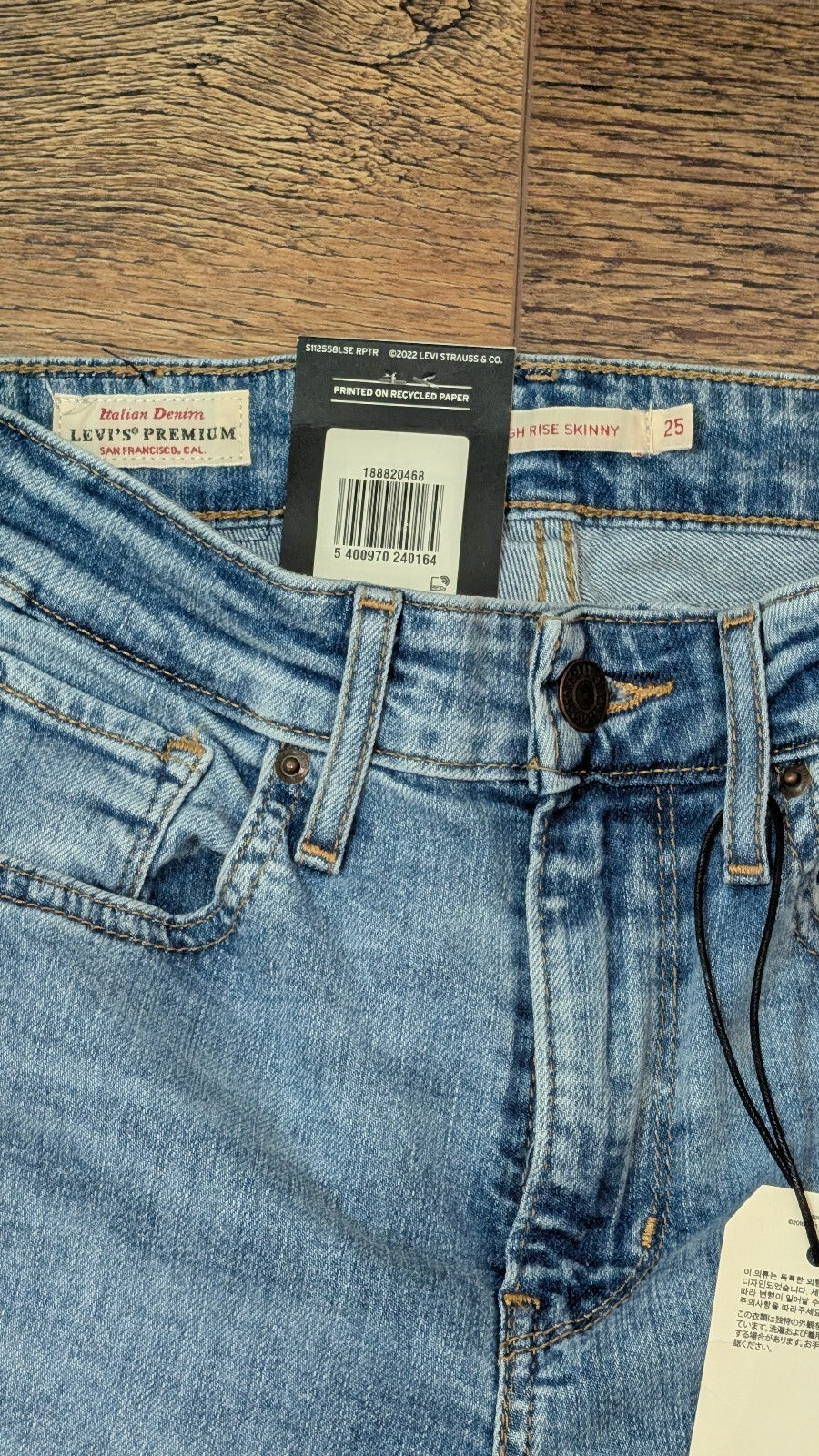 Levi's Women's 721 High Rise Skinny Jeans - Blue - Size 25W 32L