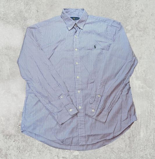 Ralph Lauren Men's Striped Shirt - Purple - Size Large