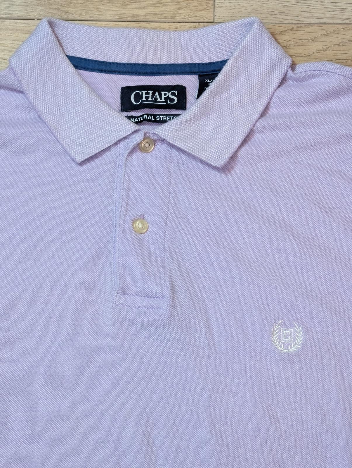 Chaps Men's Natural Stretch Polo T Shirt - Purple - Size XL