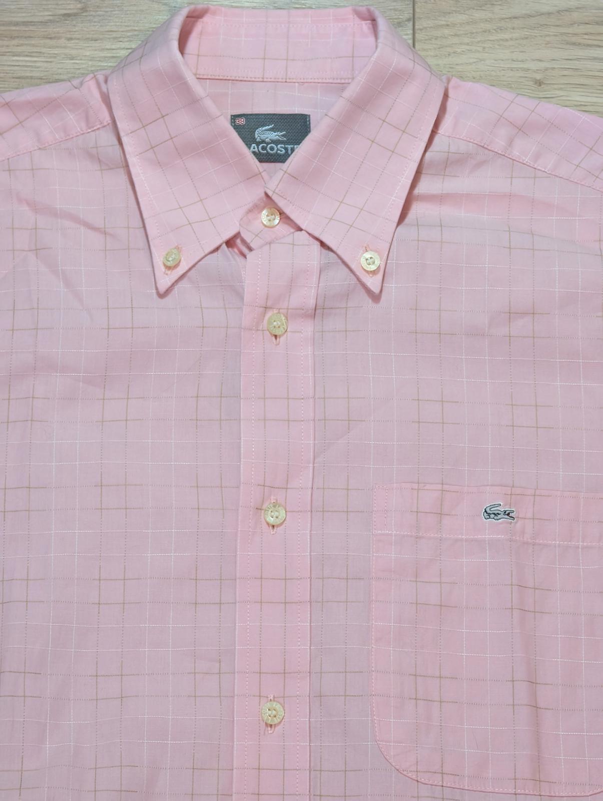 Lacoste Men's Check Shirt - Pink - Size Medium