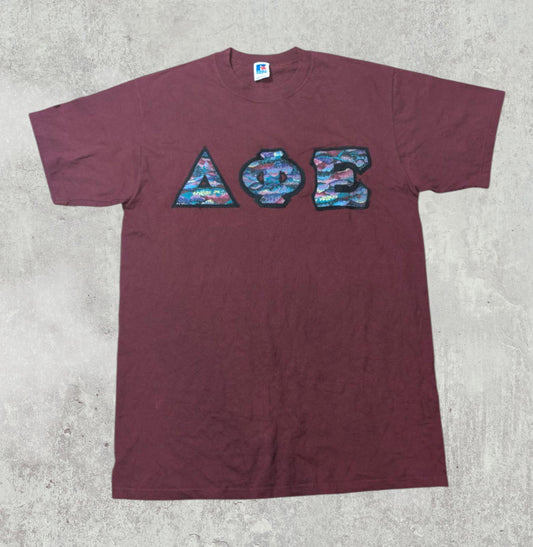 Russell Athletic Men's Delta Phi T Shirt - Burgundy - Size Large