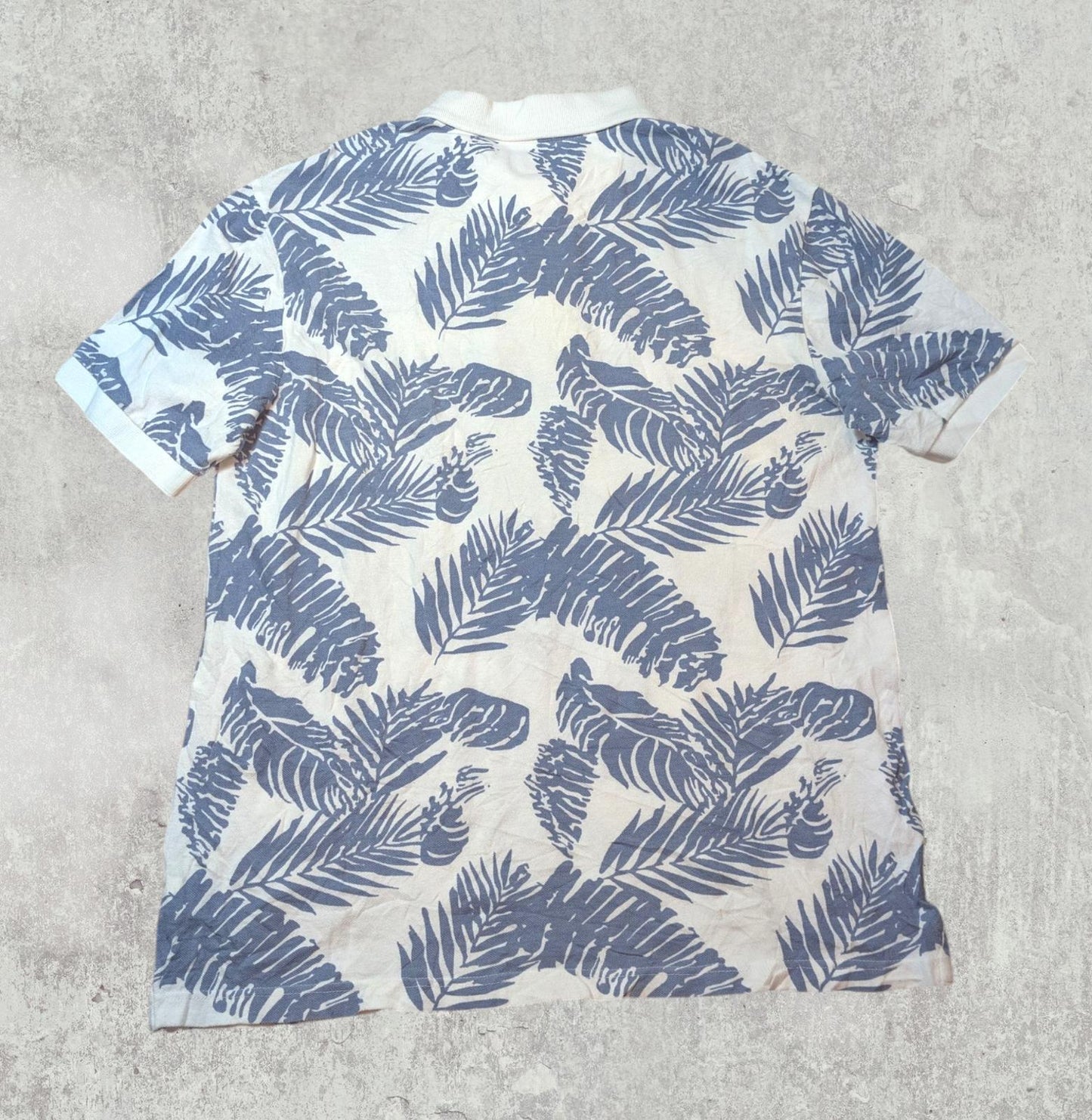 Chaps Men's Leaf Polo T Shirt - White - Size Medium