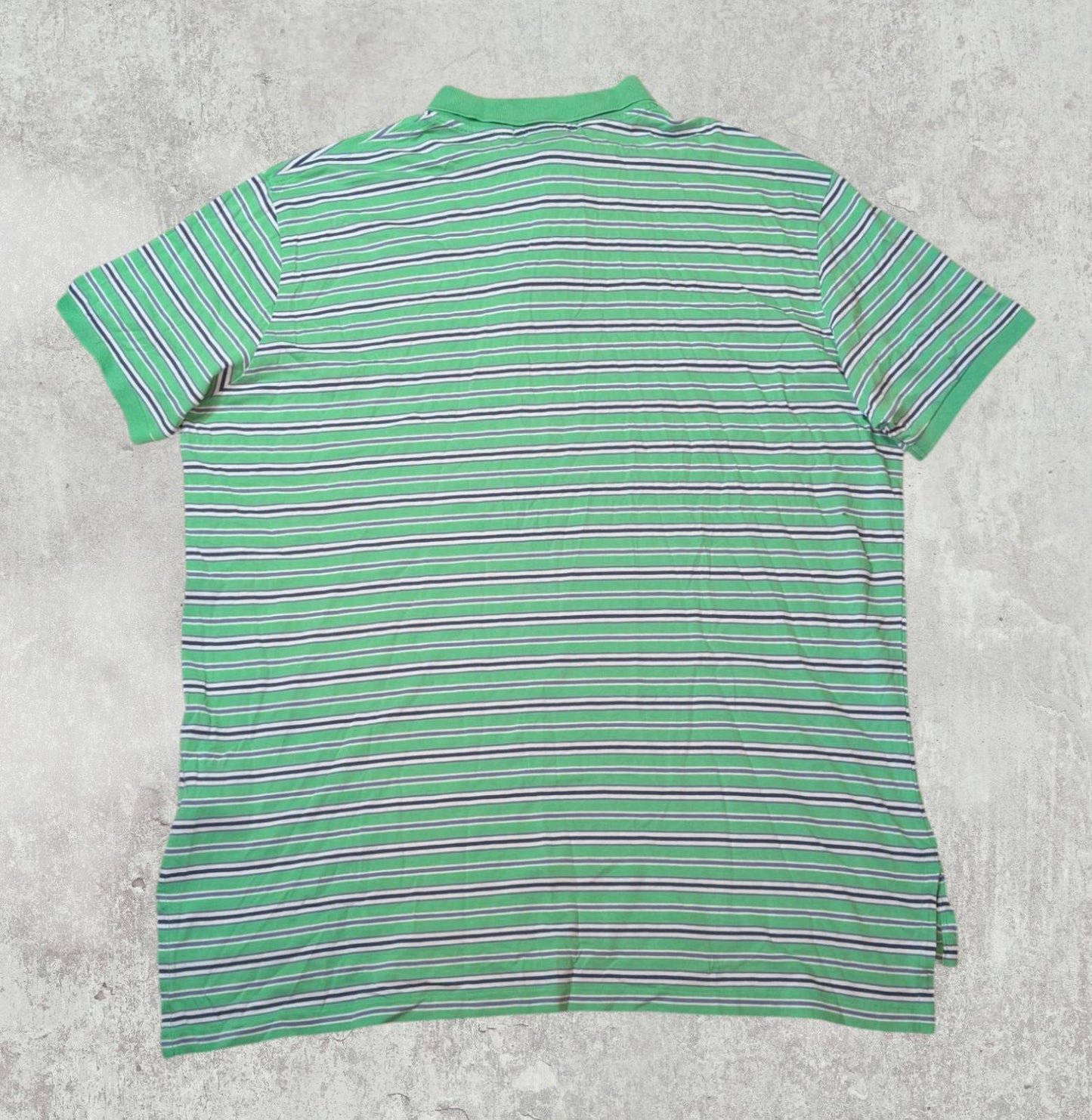 Ralph Lauren Men's Custom Fit Striped Polo T Shirt - Green - Size XL