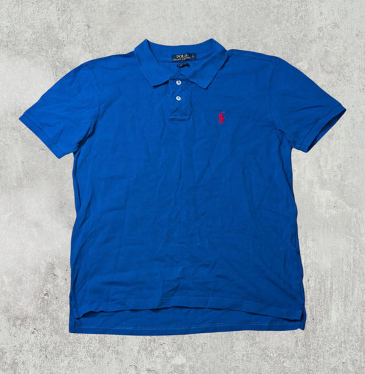 Ralph Lauren Men's Slim Fit Polo T Shirt - Blue - Size Large