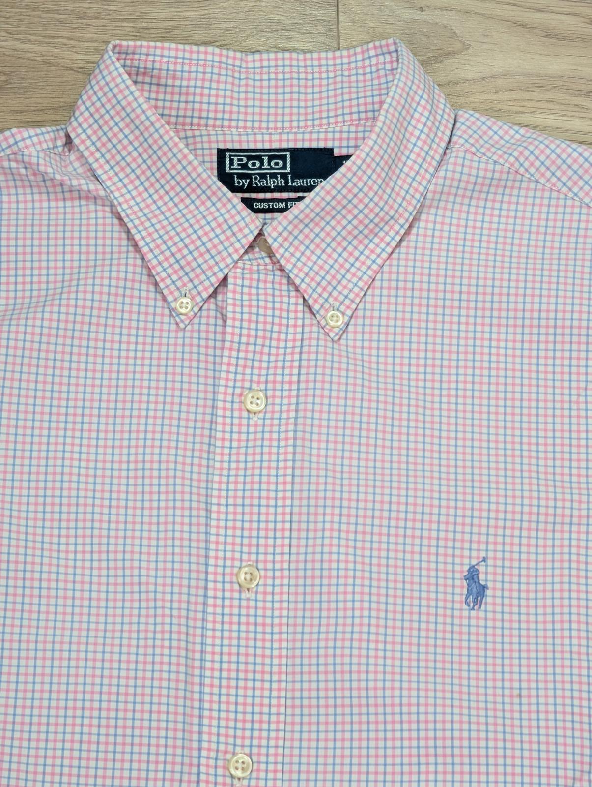 Ralph Lauren Men's Custom Fit Check Shirt - Pink - Size XL