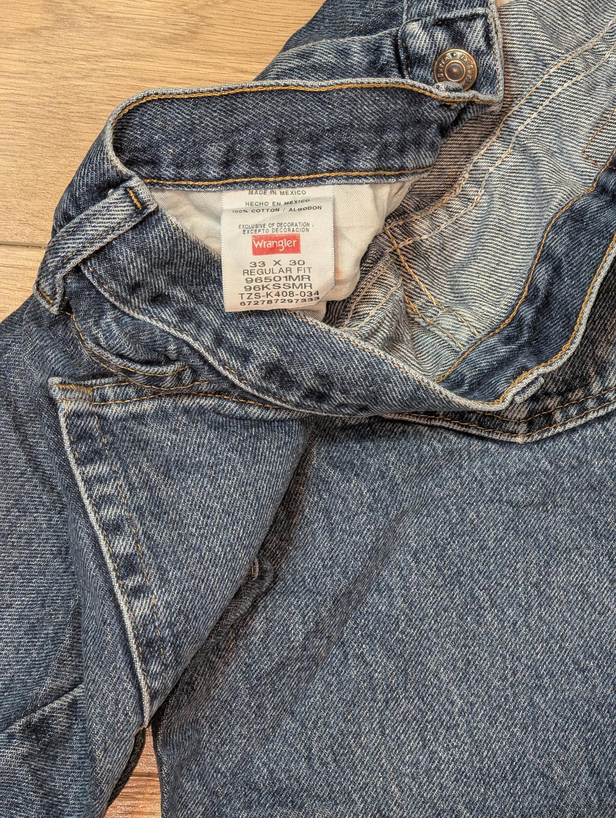 Wrangler Men's Straight Jeans - Blue - Size 33W 30L