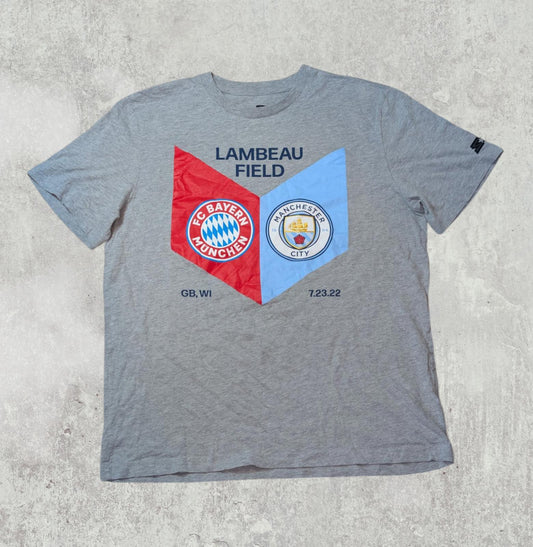 Starter Men's Bayer Munich Vs Man City T Shirt - Grey - Size Large