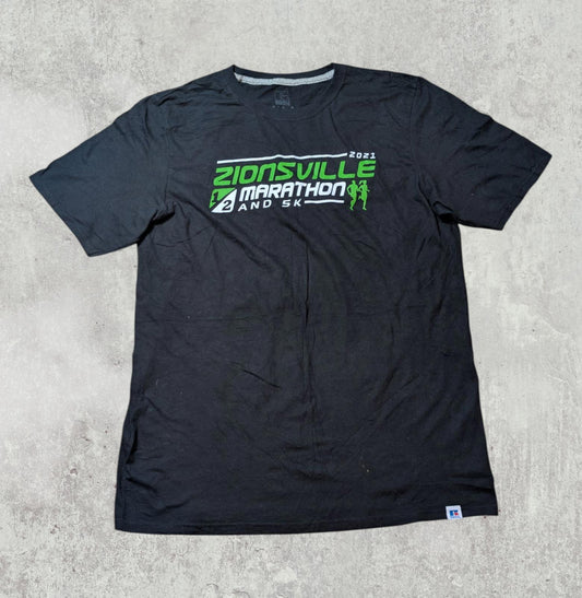 Russell Athletic Men's Zionsville Marathon T Shirt - Black - Size Medium