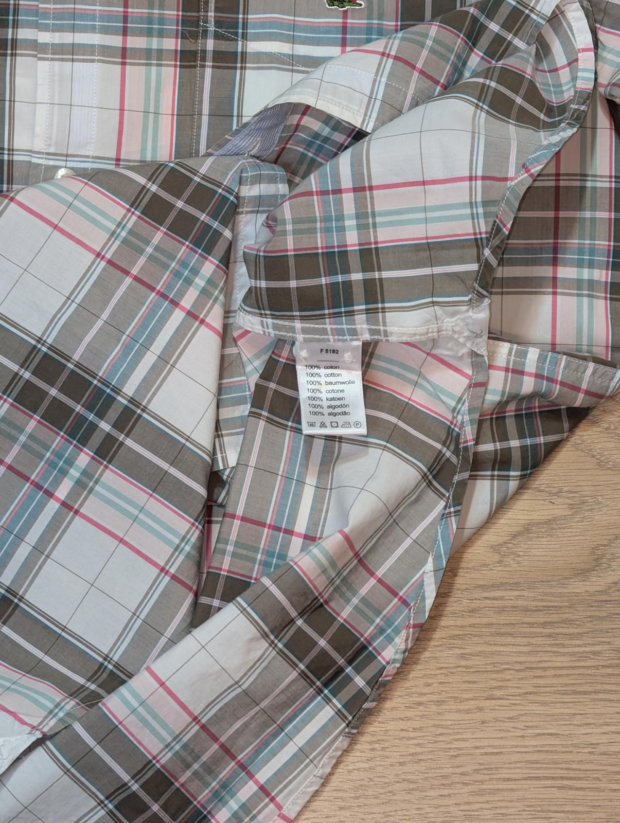 Lacoste Men's Check Shirt - White - Size Medium