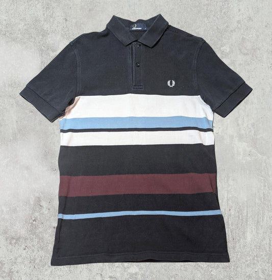 Fred Perry Men's Striped Polo T Shirt - Black - Size Small