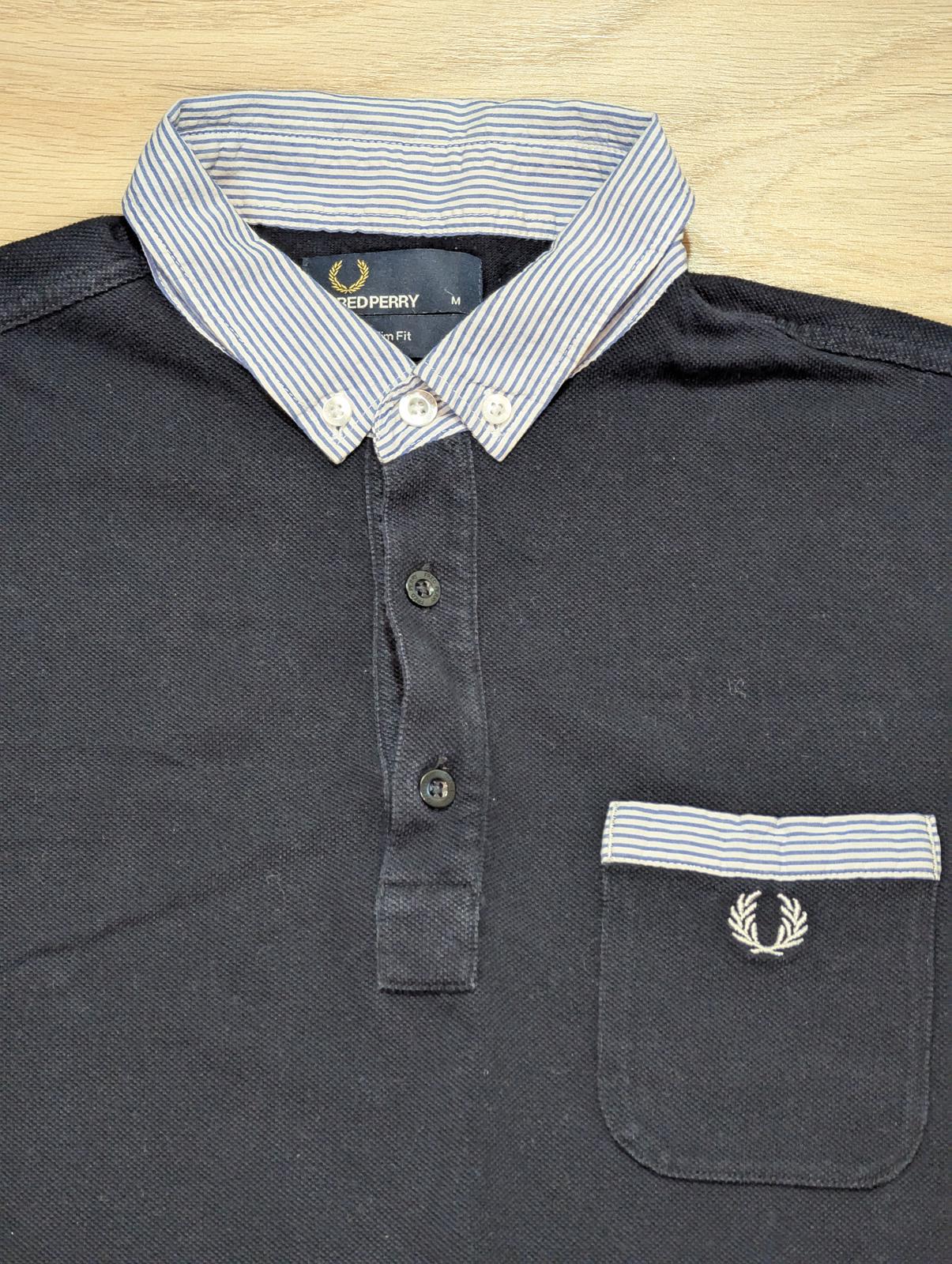 Fred Perry Men's Slim Fit Polo T Shirt - Navy - Size Medium