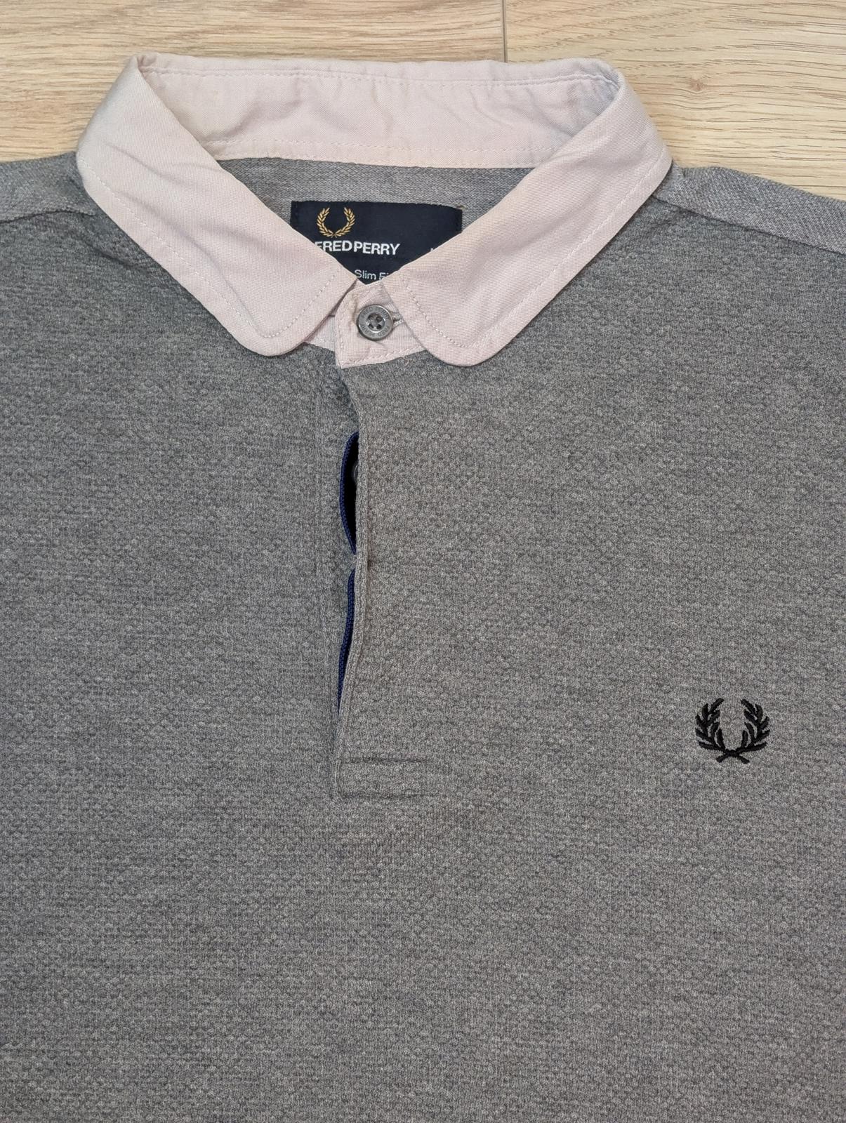 Fred Perry Men's Slim Fit Polo T Shirt - Grey - Size Medium