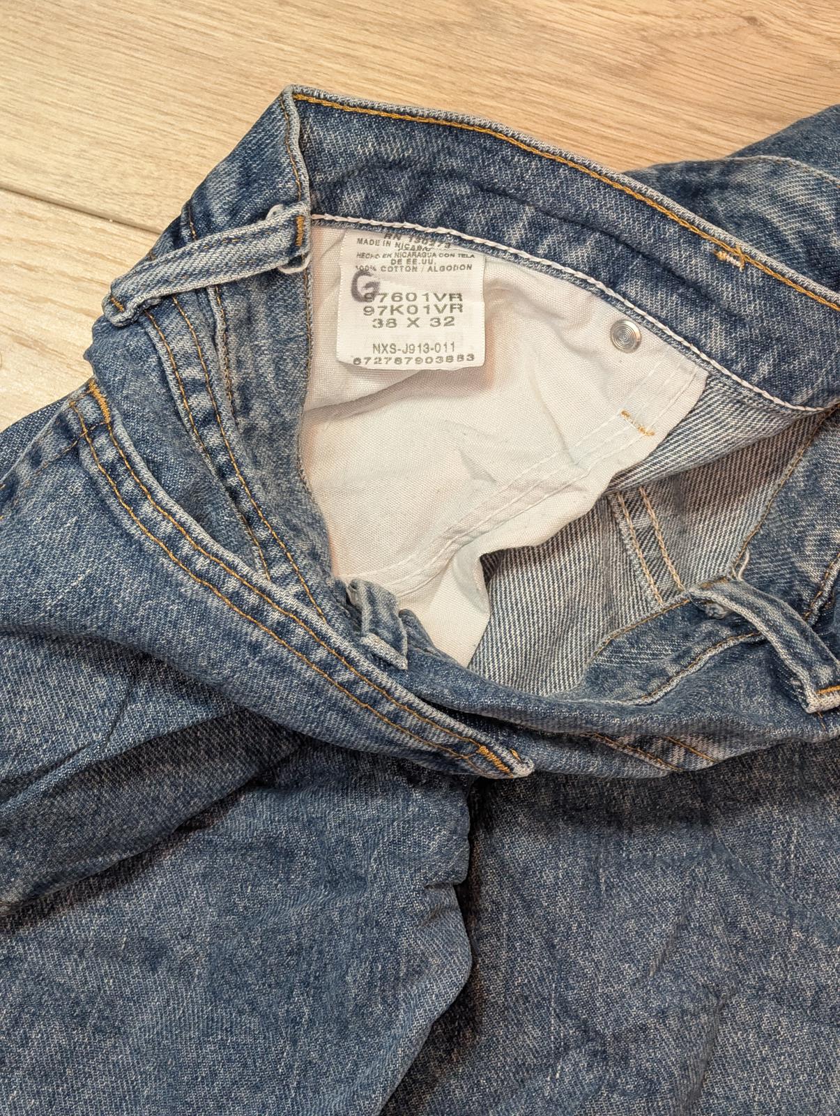 Wrangler Men's Straight Jeans - Blue - Size 38W 32L
