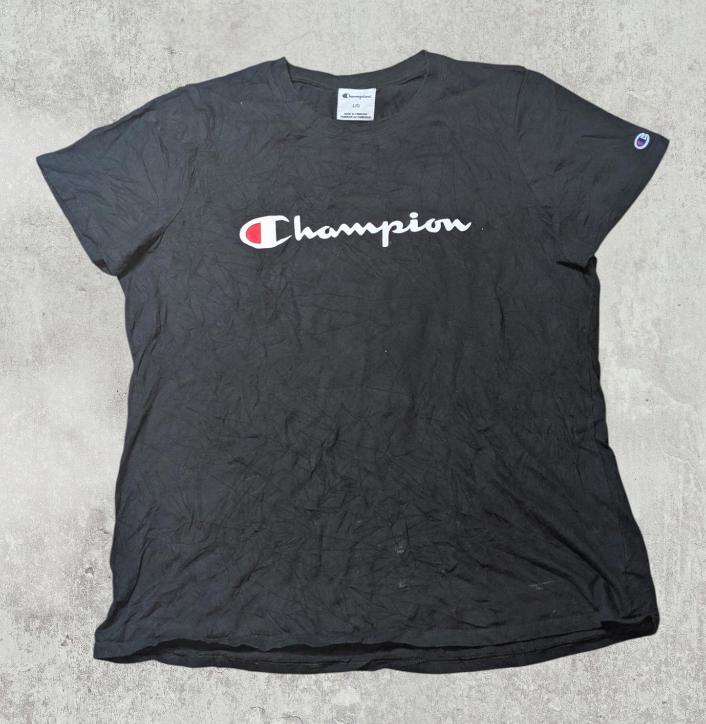 Champion Men's T Shirt - Black - Size Large