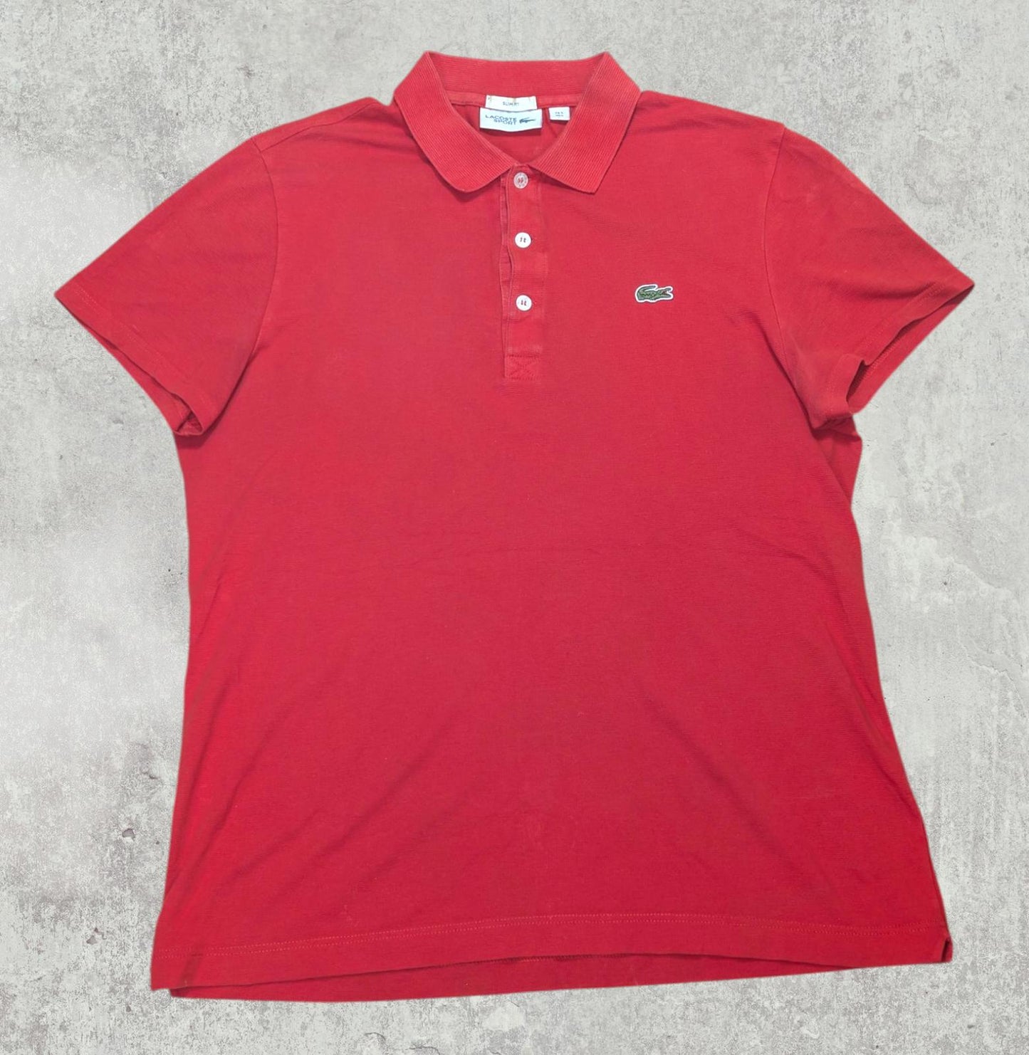 Lacoste Men's Slim Fit Polo T Shirt - Red - Size 5 / Large