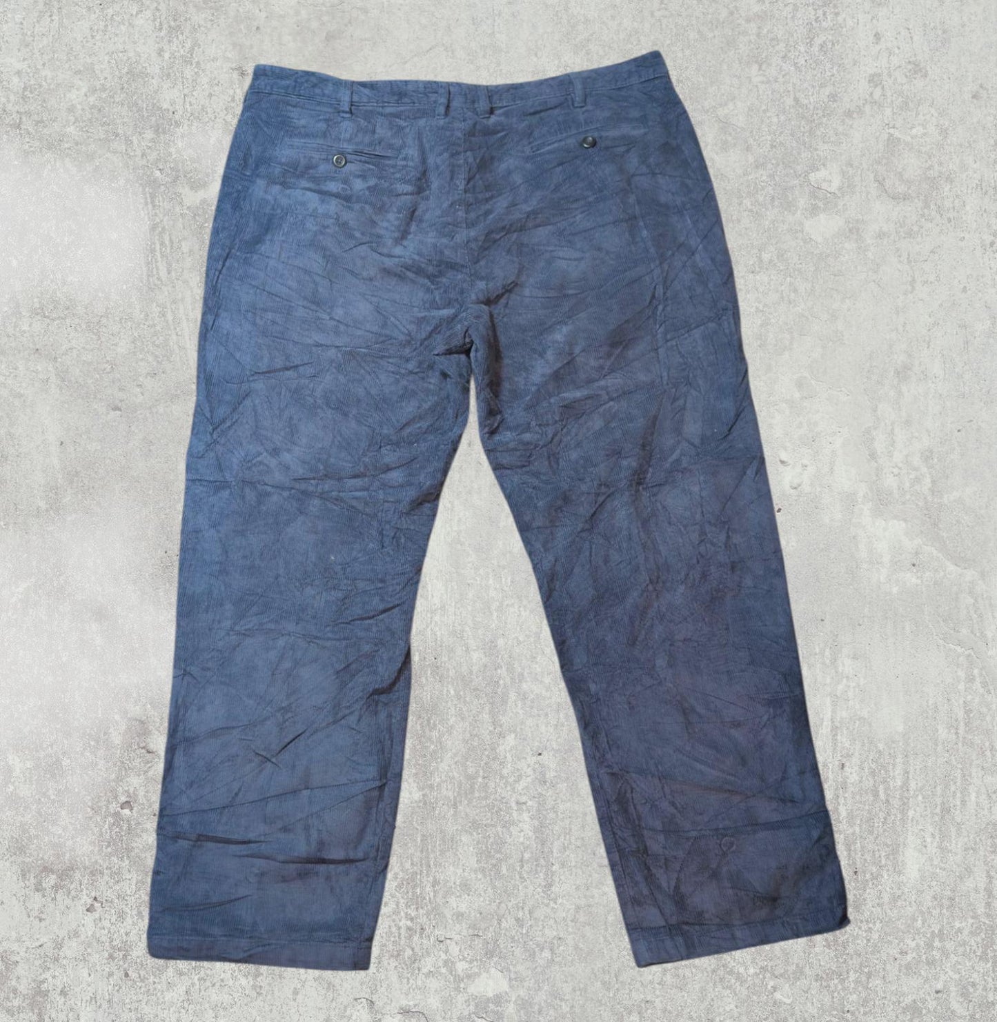 Izod Men's Straight Fit Corduroy Trousers - Blue - Size 38W 30L