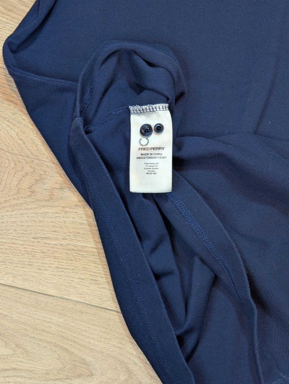 Fred Perry Men's Slim Fit Polo T Shirt - Navy - Size Medium