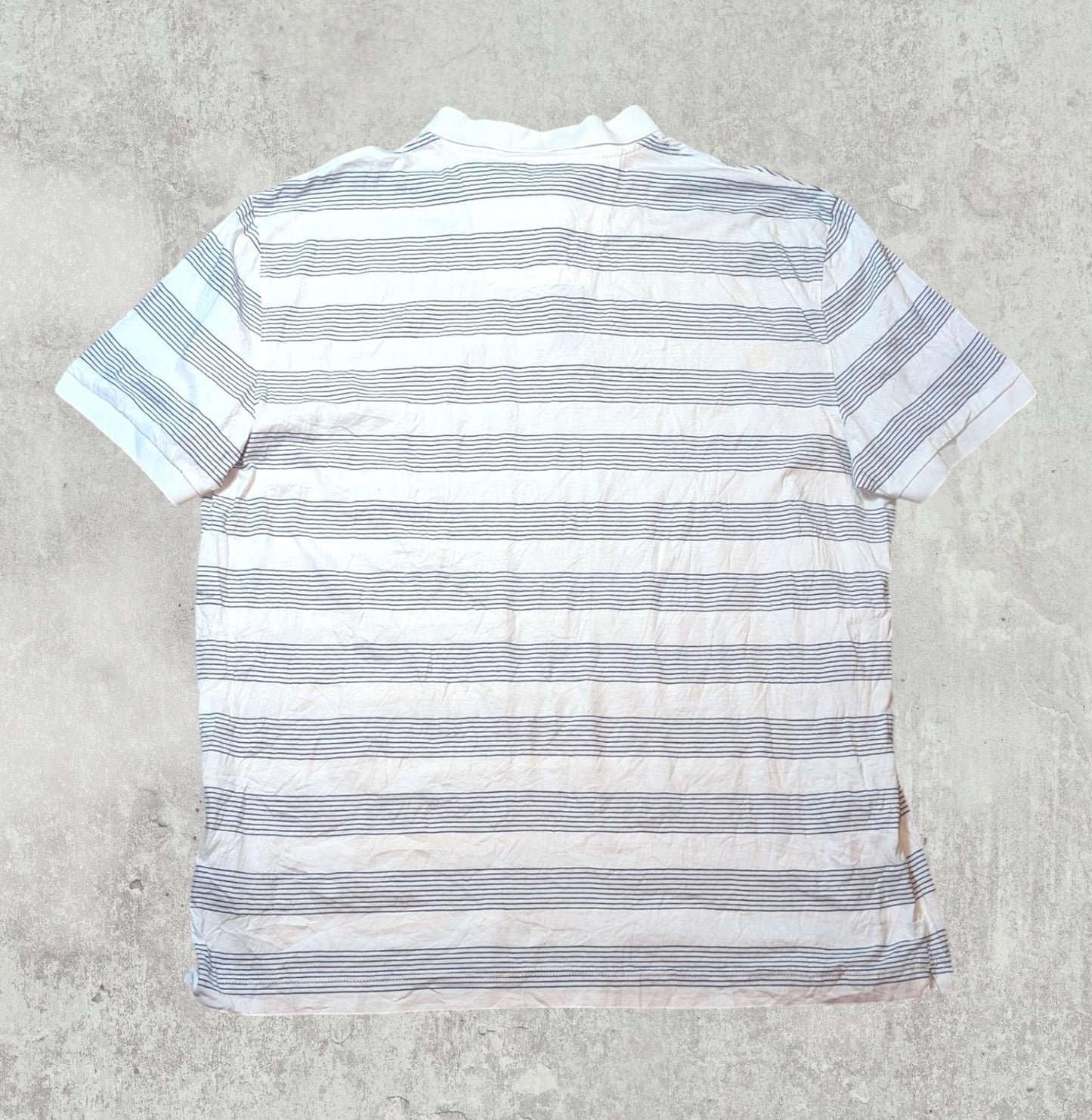 Nautica Men's Striped Polo T Shirt - White - Size XXL