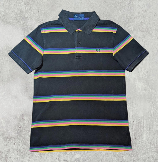 Fred Perry Men's Striped Polo T Shirt - Black - Size Small