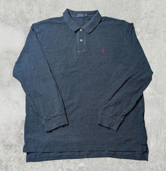 Ralph Lauren Men's Long Sleeved Polo T Shirt - Navy - Size XL