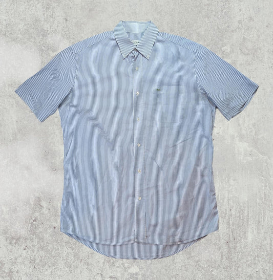 Lacoste Men's Classic Fit Striped Shirt - Blue - Size Medium