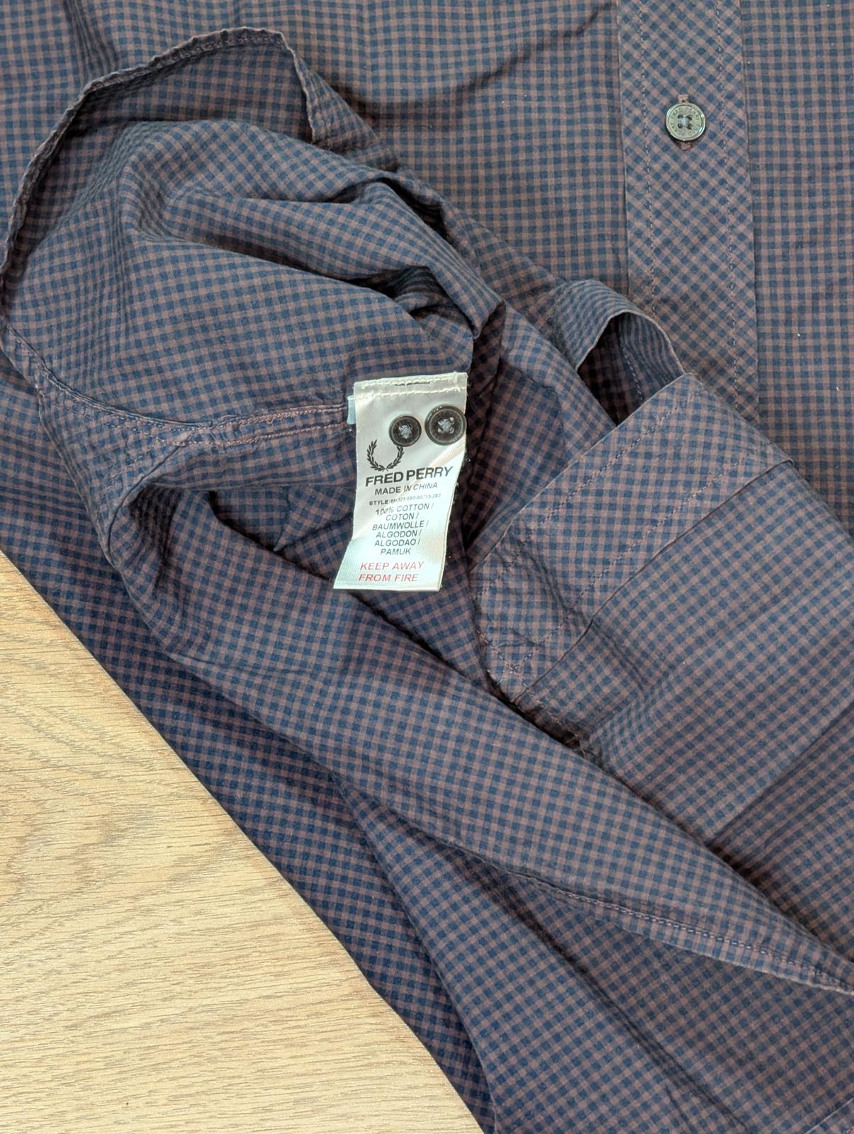 Fred Perry Men's Check Shirt - Brown - Size Large