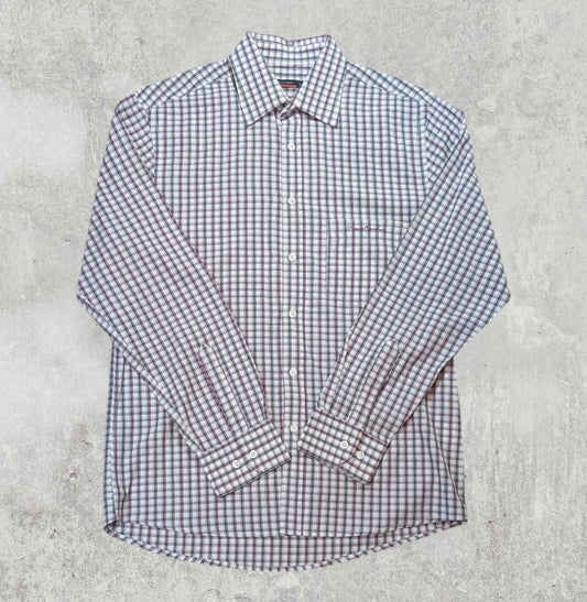 Pierre Cardin Men's Check Shirt - Pink - Size Large