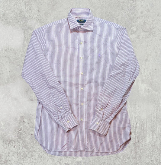 Ralph Lauren Men's Striped Shirt - Purple - Size Medium
