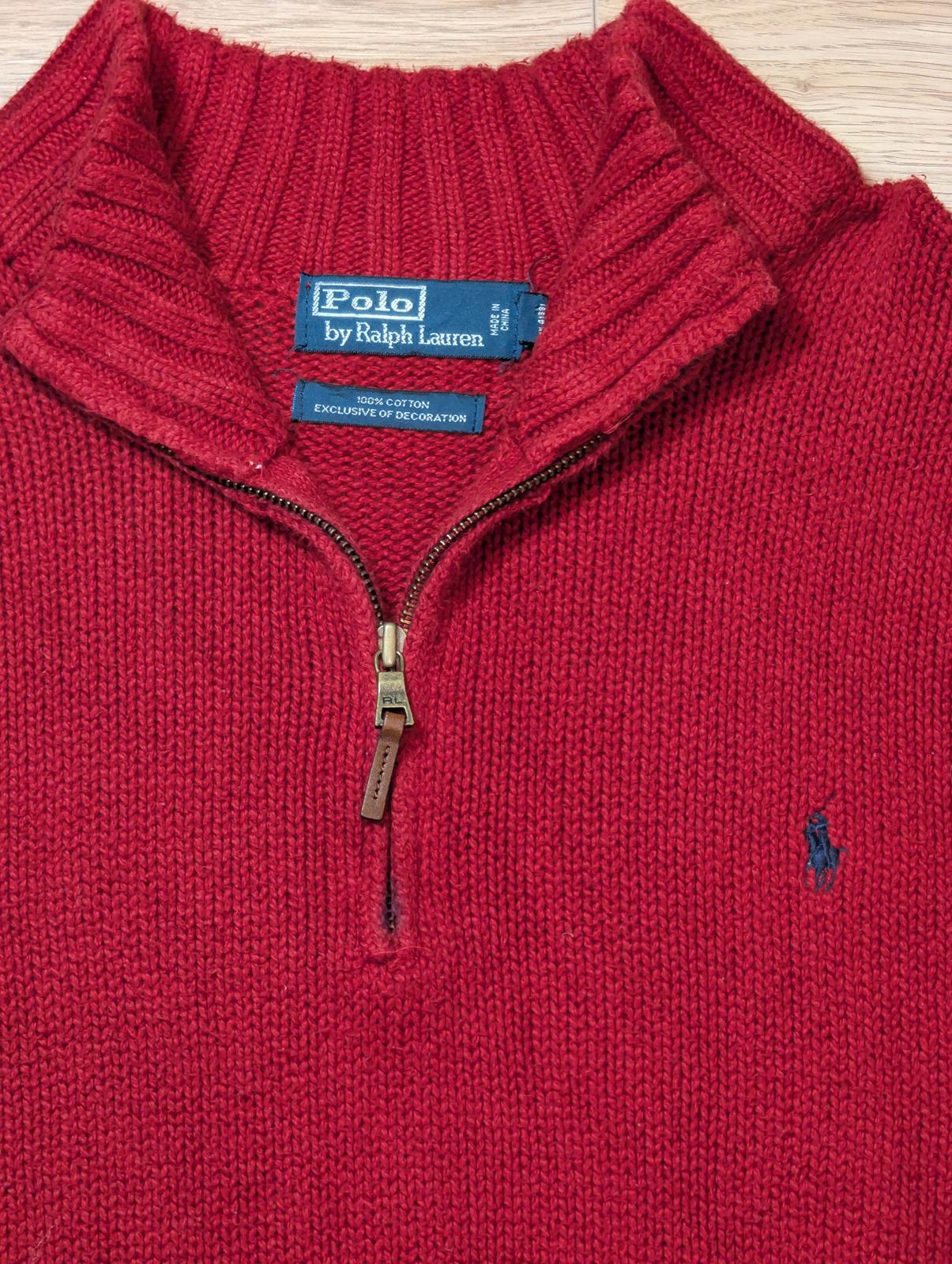 Ralph Lauren Men's 1/4 Zip Jumper - Red - Size XL