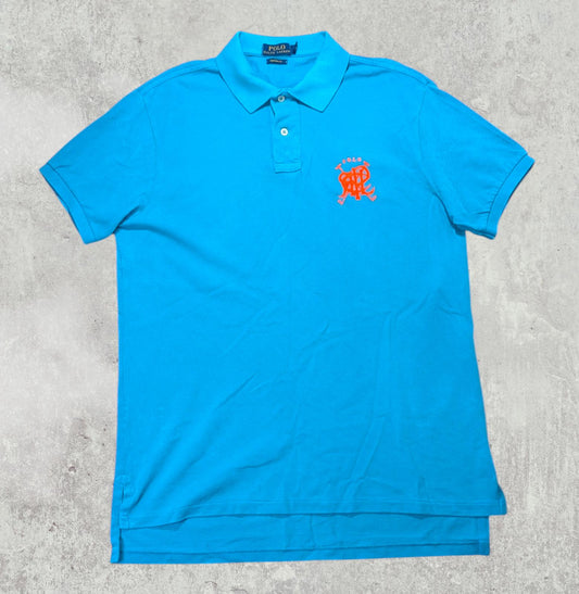 Ralph Lauren Men's Custom Fit Polo T Shirt - Blue - Size Large