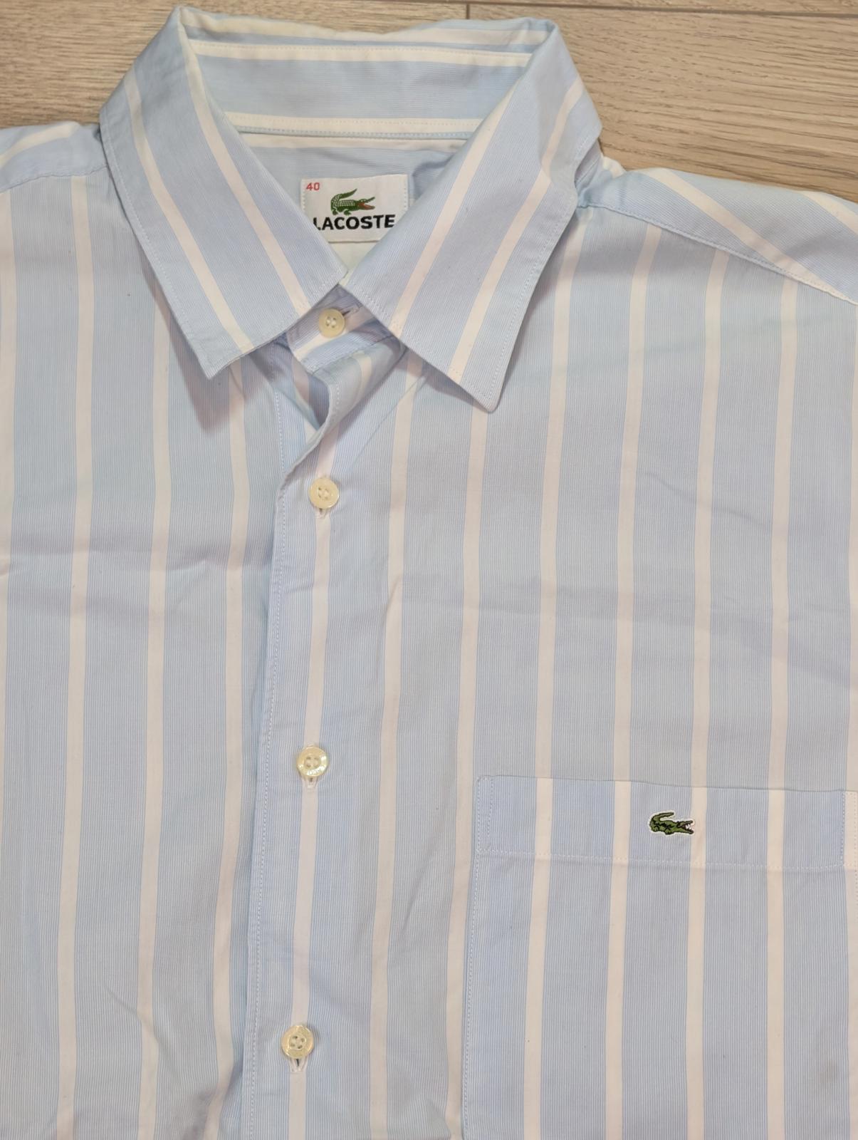 Lacoste Men's Striped Shirt - Blue - Size Medium