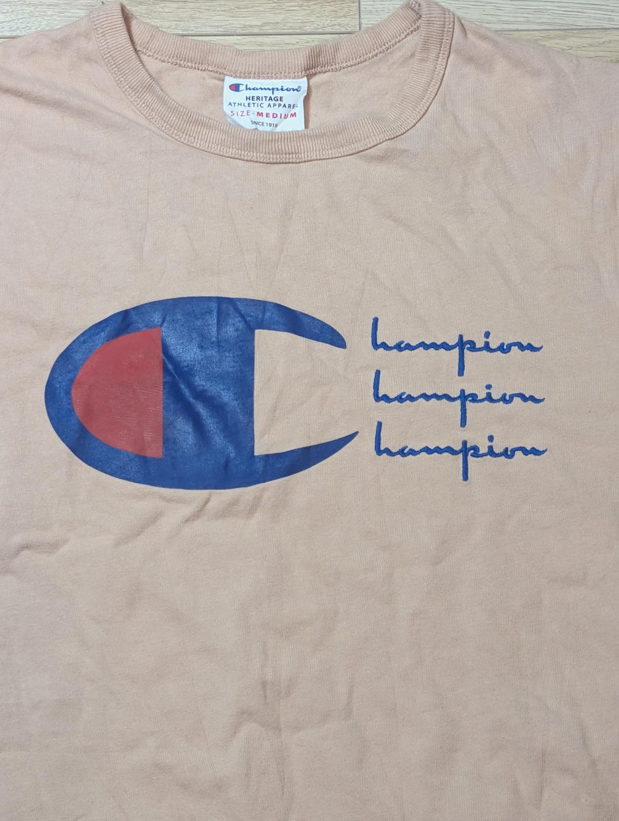 Champion Men's T Shirt - Pink - Size Medium