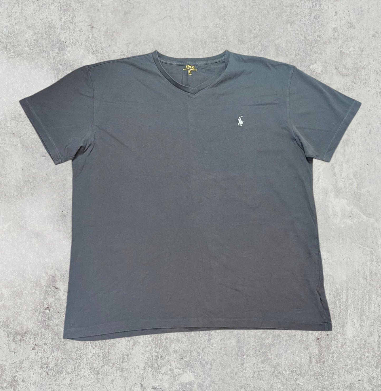 Ralph Lauren Men's V Neck T Shirt - Grey - Size Large