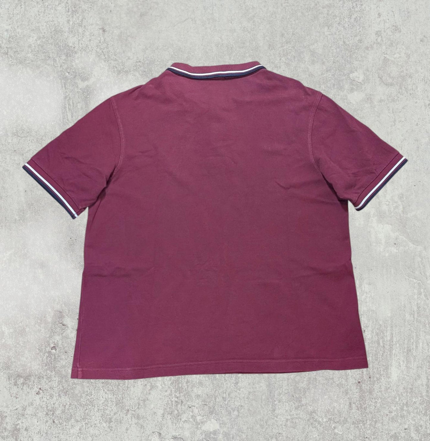 Fred Perry Men's Slim Fit Polo T Shirt - Burgundy - Size XL