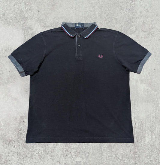 Fred Perry Men's Slim Fit Polo T Shirt - Black - Size Large