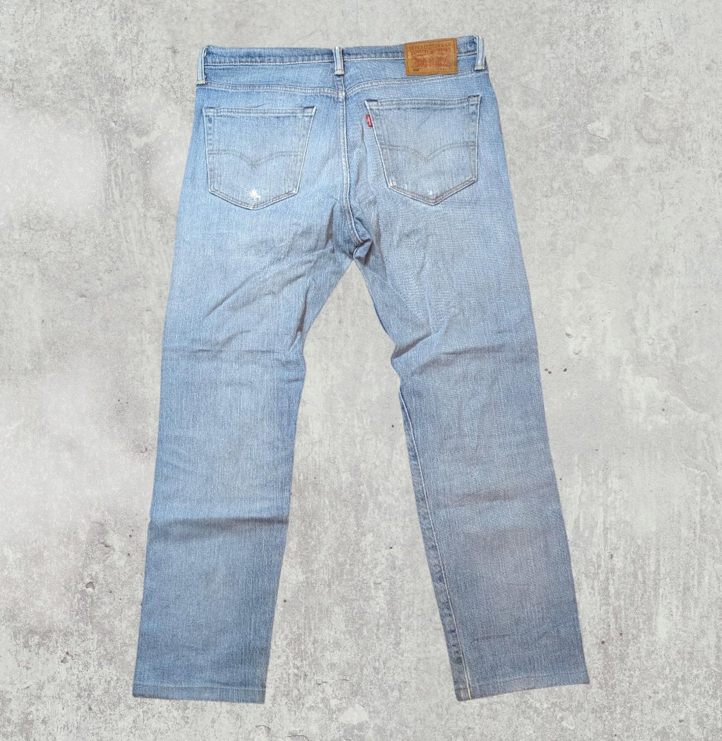 Levi's Men's 508 Distressed Straight Jeans - Blue - Size 33W 28L