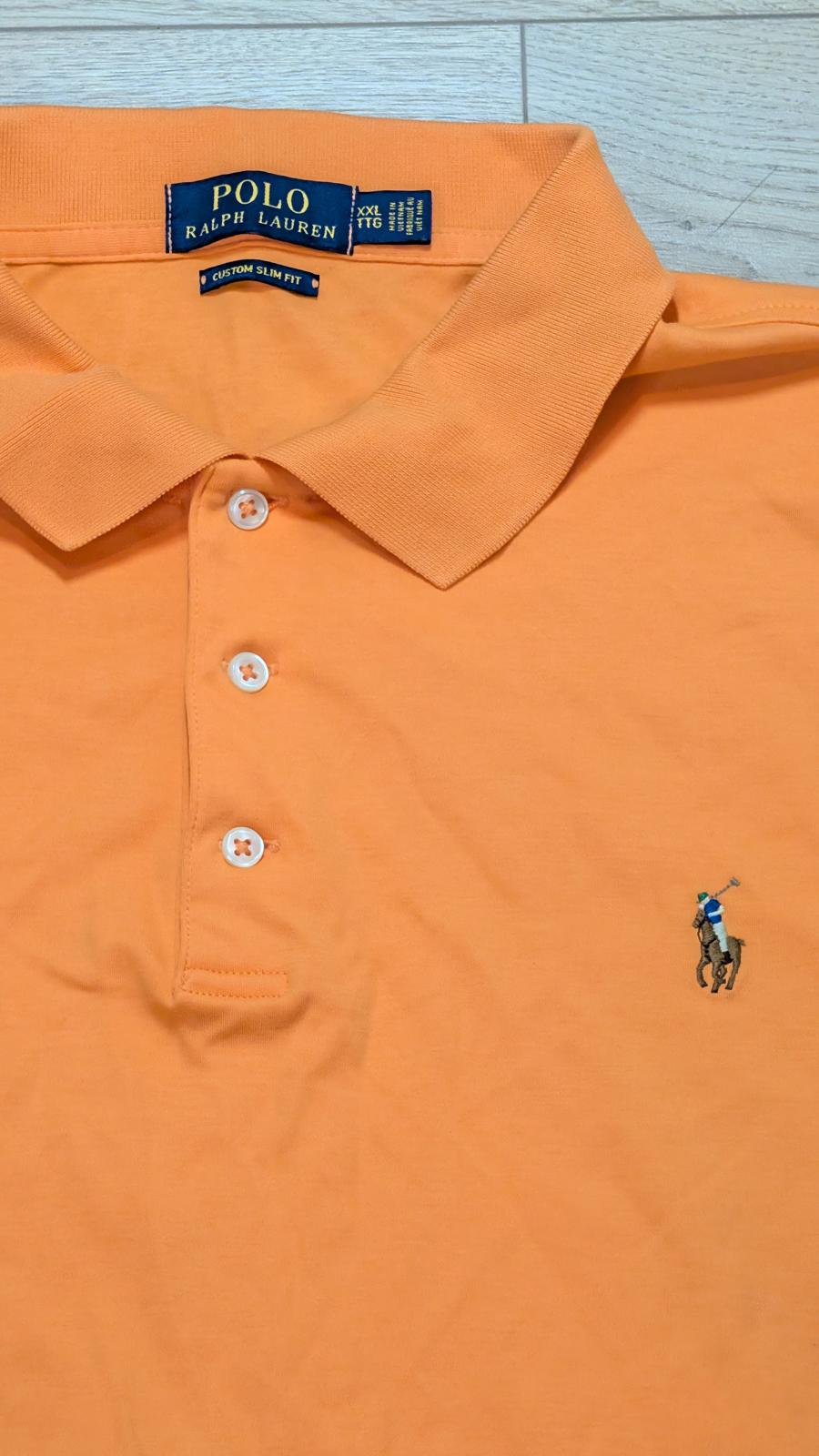 Ralph Lauren Men's Custom Slim Fit Polo T Shirt - Orange - Size XXL