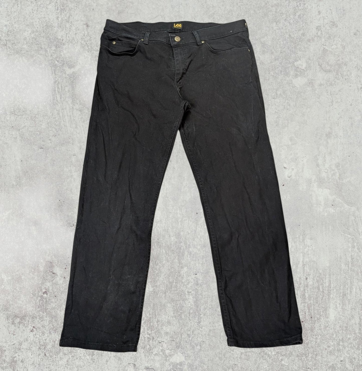 Lee Men's Regular Fit Jeans - Black - Size 38W 30L