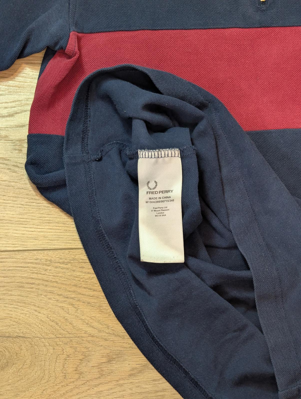 Fred Perry Men's Zip Up Polo T Shirt - Navy - Size Small