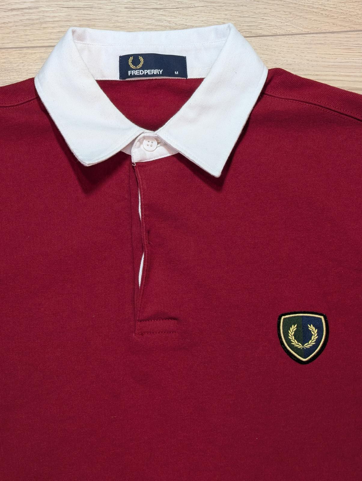 Fred Perry Men's Rugby Polo T Shirt - Red - Size Medium