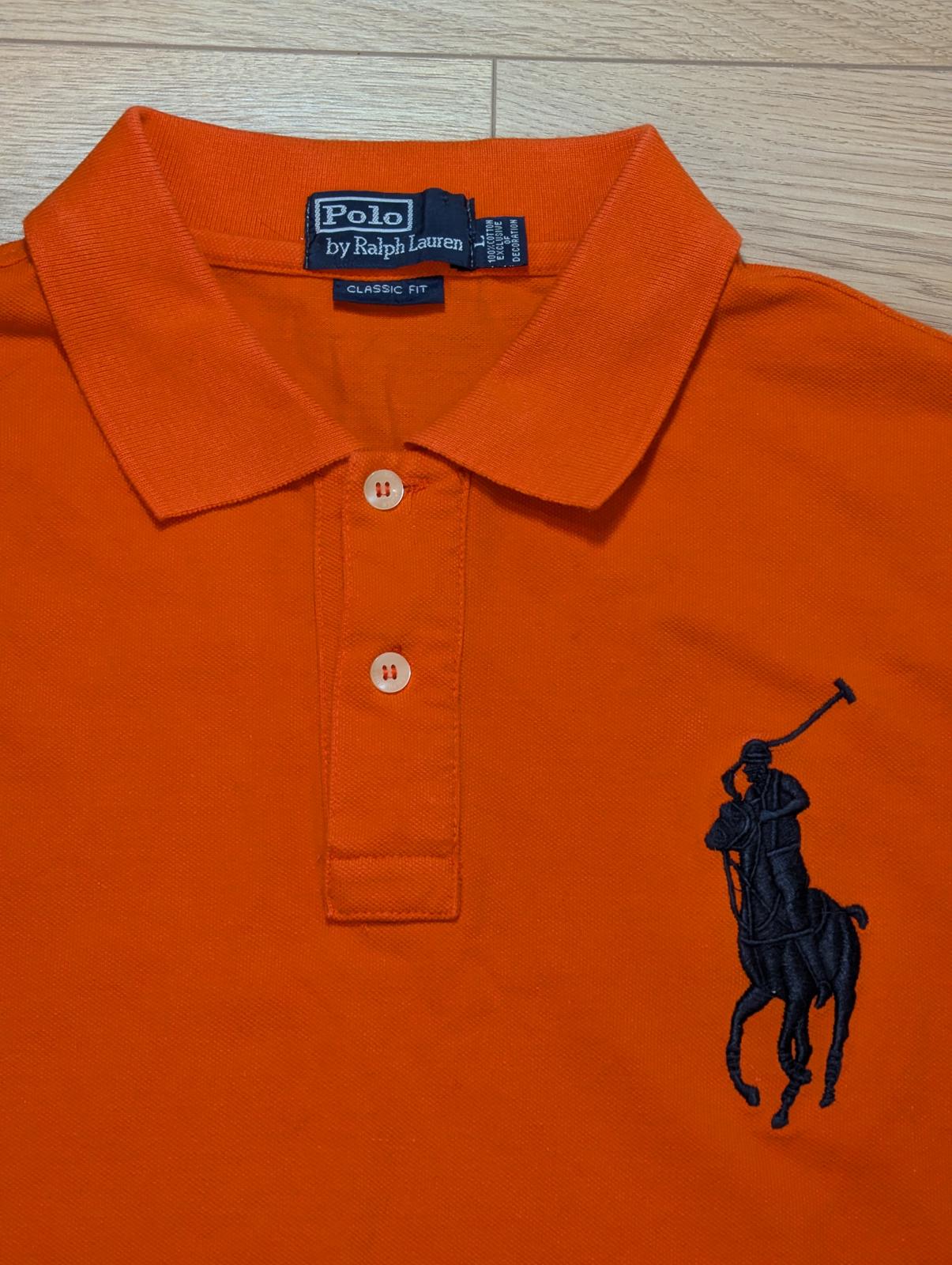 Ralph Lauren Men's Classic Fit Big Pony Polo T Shirt - Orange - Size Large