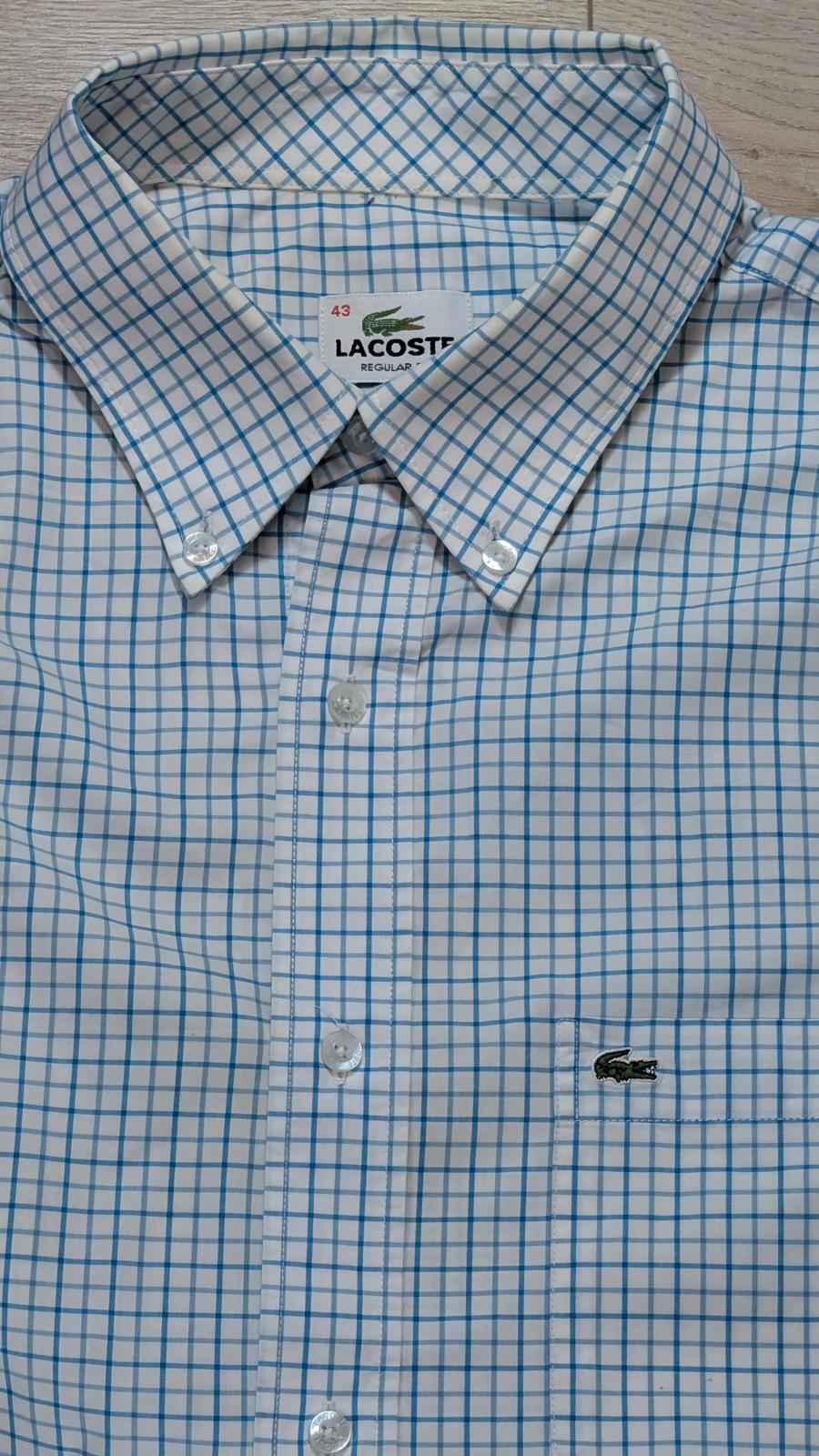 Lacoste Men's Regular Fit Check Shirt - Blue - Size Large