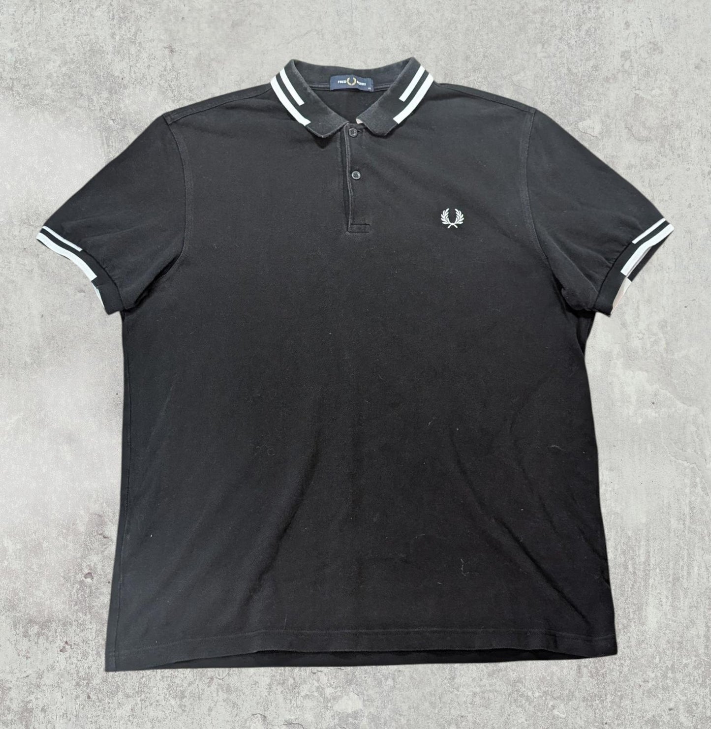 Fred Perry Men's Polo T Shirt - Black - Size XL