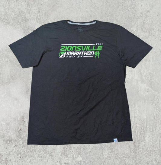 Russell Athletic Men's Zionsville Marathon T Shirt - Black - Size Large